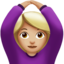 Woman Gesturing OK: Medium-Light Skin Tone emoji on Apple