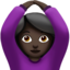 Frau mit Händen auf dem Kopf: dunkle Hautfarbe-Emoji auf Apple