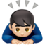 Man Bowing: Light Skin Tone emoji on Apple