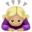 Woman Bowing: Medium-Light Skin Tone emoji on Apple