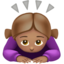 Sich verbeugende Frau: mittlere Hautfarbe-Emoji auf Apple