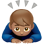Man Bowing: Medium Skin Tone emoji on Apple