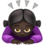 Emoji Wanita membungkuk: warna kulit gelap di Apple