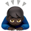Man Bowing: Dark Skin Tone emoji on Apple