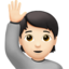 Person Raising Hand: Light Skin Tone emoji on Apple