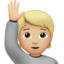 Person Raising Hand: Medium-Light Skin Tone emoji on Apple