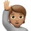 อีโมจิ ยกมือขึ้น: โทนผิวสีเหลือง บน Apple