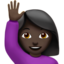 Emoji Donna con mano alzata: carnagione scura su Apple