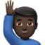 Emoji Uomo con mano alzata: carnagione scura su Apple