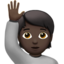 Emoji Orang mengangkat tangan: warna kulit gelap di Apple