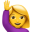 Woman Raising Hand emoji on Apple