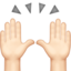 Raising Hands: Light Skin Tone emoji on Apple
