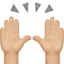 Apple üzerinde Eller havaya: orta açık cilt tonu emojisi