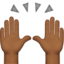 Emoji Mani alzate: carnagione abbastanza scura su Apple