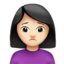 Woman Frowning: Light Skin Tone emoji on Apple