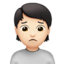 Emoji Personne fronçant les sourcils : peau claire sur Apple