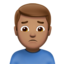 Emoji Uomo corrucciato: carnagione olivastra su Apple
