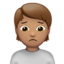 Emoji Orang berkerut dahi: ton kulit sederhana pada Apple