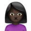 Emoji Donna corrucciata: carnagione scura su Apple