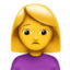 Missmutige Frau-Emoji auf Apple
