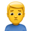Man Frowning emoji on Apple
