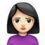 Emoji Femme qui boude : peau claire sur Apple