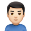 Schmollender Mann: helle Hautfarbe-Emoji auf Apple