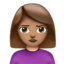 Woman Pouting: Medium Skin Tone emoji on Apple