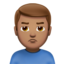 Man Pouting: Medium Skin Tone emoji on Apple