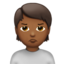 Person Pouting: Medium-Dark Skin Tone emoji on Apple