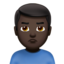 Schmollender Mann: dunkle Hautfarbe-Emoji auf Apple