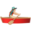 Man Rowing Boat: Light Skin Tone emoji on Apple