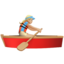 Woman Rowing Boat: Medium-Light Skin Tone emoji on Apple