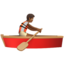 Person im Ruderboot: mitteldunkle Hautfarbe-Emoji auf Apple
