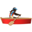 Woman Rowing Boat: Dark Skin Tone emoji on Apple