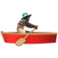 Man Rowing Boat: Dark Skin Tone emoji on Apple
