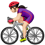 Woman Biking: Light Skin Tone emoji on Apple