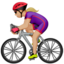 Woman Biking: Medium-Light Skin Tone emoji on Apple
