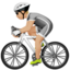 Emoji Ciclista: carnagione abbastanza chiara su Apple