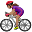 Woman Biking: Medium Skin Tone emoji on Apple