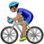 Radfahrer: mittlere Hautfarbe-Emoji auf Apple