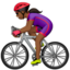 Woman Biking: Medium-Dark Skin Tone emoji on Apple
