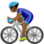 Emoji Ciclista uomo: carnagione abbastanza scura su Apple