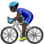 Man Biking: Dark Skin Tone emoji on Apple