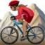 Woman Mountain Biking: Medium Skin Tone emoji on Apple