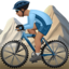 Man Mountain Biking: Medium Skin Tone emoji on Apple