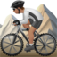 Person Mountain Biking: Medium Skin Tone emoji on Apple