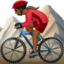 Woman Mountain Biking: Medium-Dark Skin Tone emoji on Apple