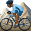 Man Mountain Biking: Medium-Dark Skin Tone emoji on Apple