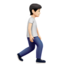 Person Walking Facing Right: Light Skin Tone emoji on Apple